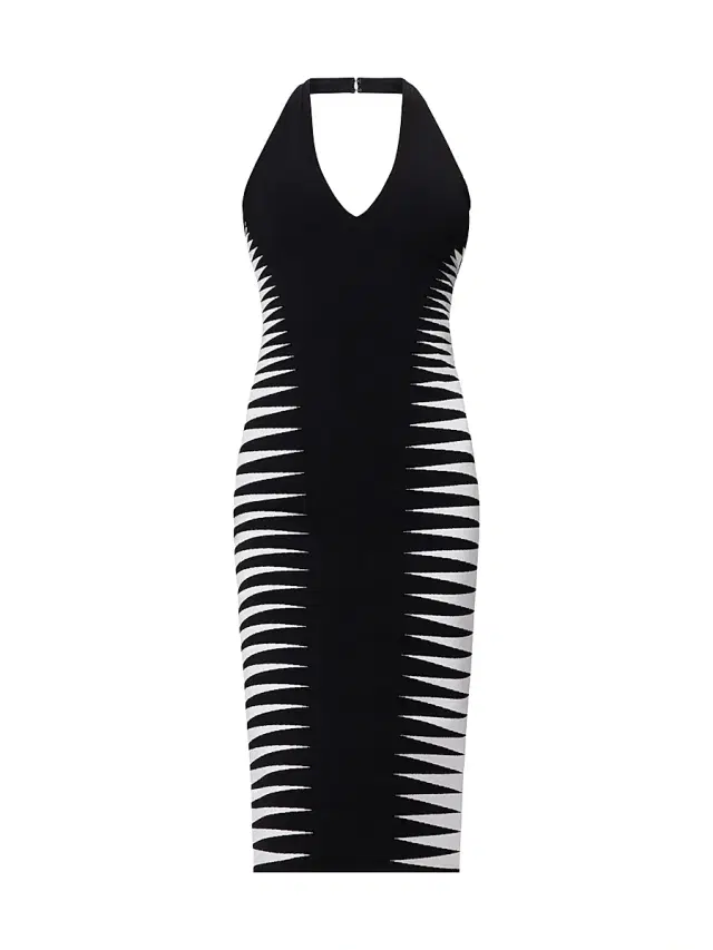 Women's Amaris Colorblocked Midi-Dress - Black Alabaster Combo