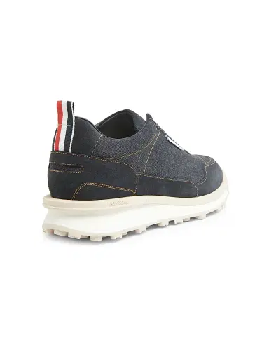 Thom Browne Men's Alumni Tech Denim Low-Top Sneakers | Thumbnail 4