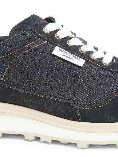 Thom Browne Men's Alumni Tech Denim Low-Top Sneakers | Thumbnail 6