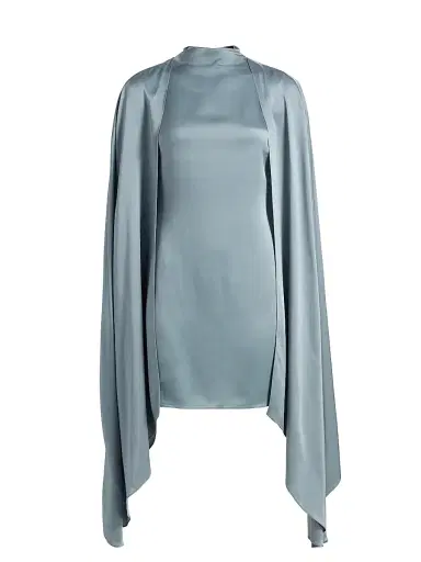 Lapointe Women's Cape Sleeve Satin Sheath Minidress - Light Slate - Size 8 | Thumbnail 1