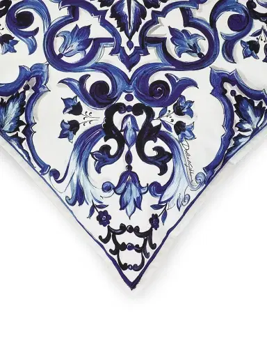 Dolce & Gabbana Blue Mediterraneo Canvas Cushion - Blue | Thumbnail 3 Dolce & Gabbana Blue Mediterraneo Canvas Cushion - Blue | Thumbnail 3