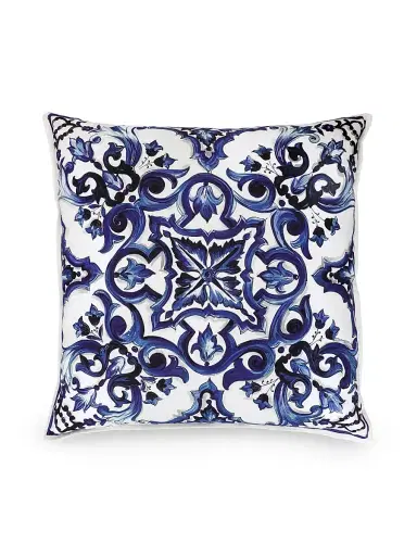 Dolce & Gabbana Blue Mediterraneo Canvas Cushion - Blue | Thumbnail 1 Dolce & Gabbana Blue Mediterraneo Canvas Cushion - Blue | Thumbnail 1