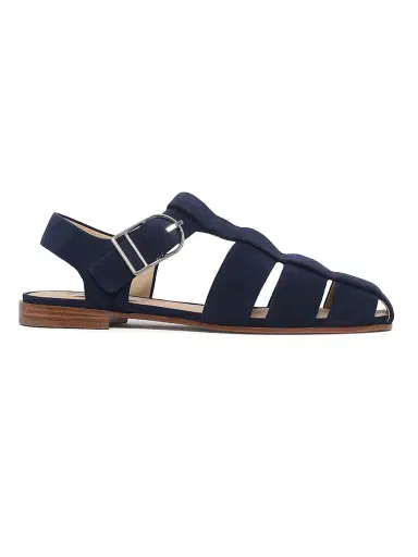 Gabriela Hearst Women's Lynn Suede Flat Sandals - Electric Navy - Size 11 | Thumbnail 1 Gabriela Hearst Women's Lynn Suede Flat Sandals - Electric Navy - Size 11 | Thumbnail 1