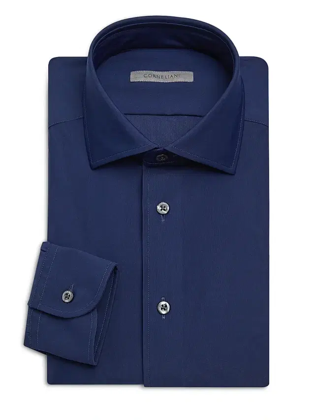 Men's Performance Stretch-Nylon Shirt - Medium Blue Navy