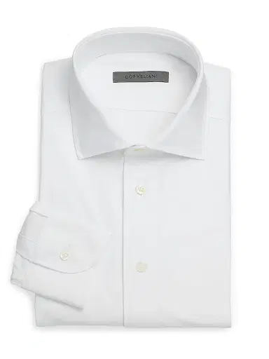 CORNELIANI Men's Performance Stretch-Nylon Shirt - White - Size 17 | Thumbnail 1