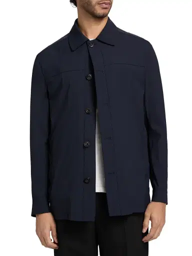 CORNELIANI Men's Stretch Wool-Nylon Travel Jacket - Navy - Size 48 | Thumbnail 3 CORNELIANI Men's Stretch Wool-Nylon Travel Jacket - Navy - Size 48 | Thumbnail 3