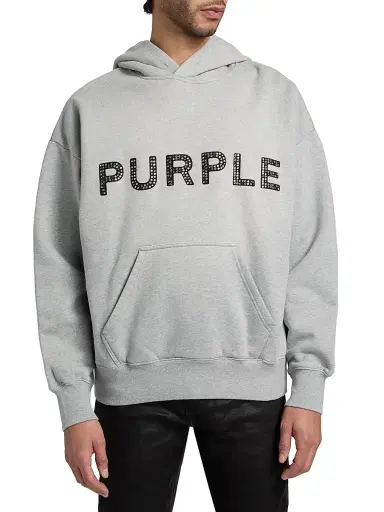 Purple Brand Men's Embellished Logo Fleece Cotton Oversized Hoodie - Black - Size XXL | Thumbnail 3 Purple Brand Men's Embellished Logo Fleece Cotton Oversized Hoodie - Black - Size XXL | Thumbnail 3