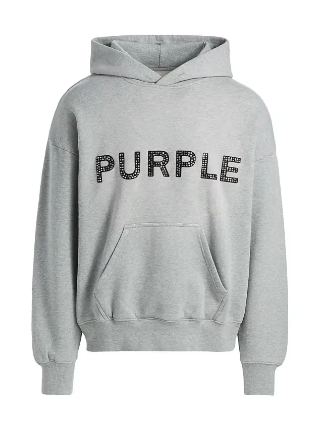 Men's Embellished Logo Fleece Cotton Oversized Hoodie - Black
