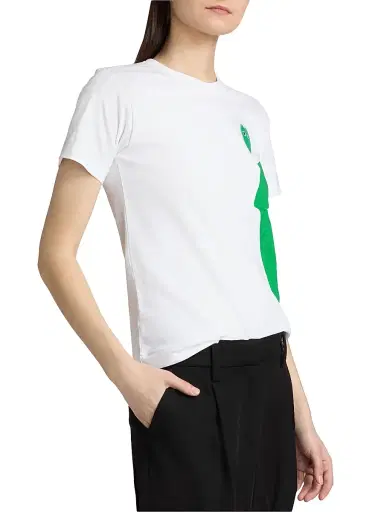 Comme des Garçons SHIRT Women's Half Heart Cotton T-Shirt - White | Thumbnail 4 Comme des Garçons SHIRT Women's Half Heart Cotton T-Shirt - White | Thumbnail 4