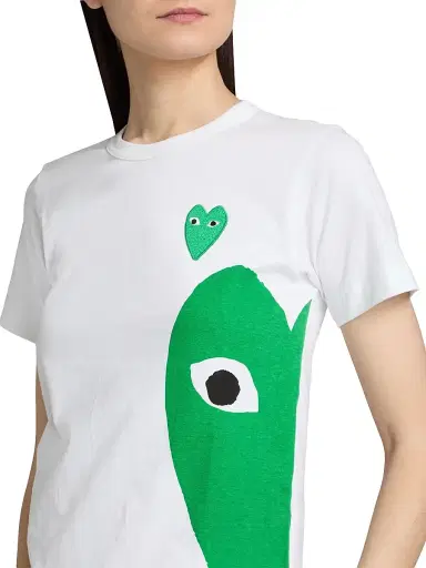 Comme des Garçons SHIRT Women's Half Heart Cotton T-Shirt - White | Thumbnail 6 Comme des Garçons SHIRT Women's Half Heart Cotton T-Shirt - White | Thumbnail 6