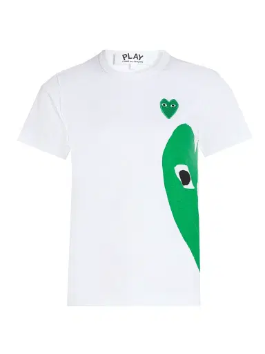 Comme des Garçons SHIRT Women's Half Heart Cotton T-Shirt - White | Thumbnail 1 Comme des Garçons SHIRT Women's Half Heart Cotton T-Shirt - White | Thumbnail 1