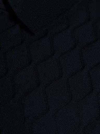 Saks Fifth Avenue Men's Geometric Cotton Polo Shirt - Navy - Size XXL | Thumbnail 7