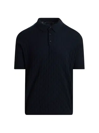 Saks Fifth Avenue Men's Geometric Cotton Polo Shirt - Navy - Size XXL | Thumbnail 1