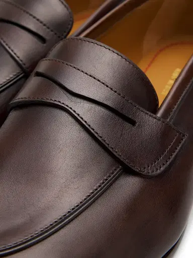 Kiton Men's Leather Penny Loafers | Thumbnail 5 Kiton Men's Leather Penny Loafers | Thumbnail 5