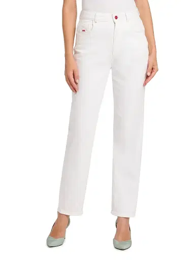 Kiton Women's Stretch Cotton Straight Mid-Rise Jeans - White - Size 12 | Thumbnail 3 Kiton Women's Stretch Cotton Straight Mid-Rise Jeans - White - Size 12 | Thumbnail 3