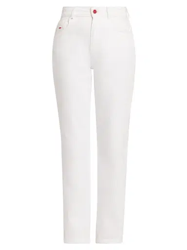 Kiton Women's Stretch Cotton Straight Mid-Rise Jeans - White - Size 12 | Thumbnail 1 Kiton Women's Stretch Cotton Straight Mid-Rise Jeans - White - Size 12 | Thumbnail 1