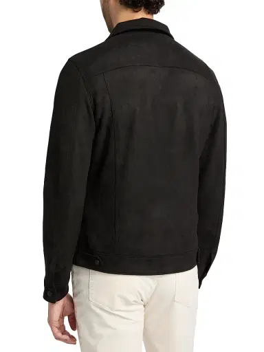 Monfrère Men's O-Dean Shirt Jacket - Suede Noir - Size Large | Thumbnail 5