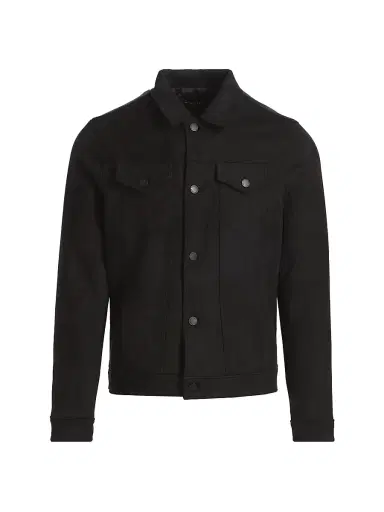 Monfrère Men's O-Dean Shirt Jacket - Suede Noir - Size Large | Thumbnail 1