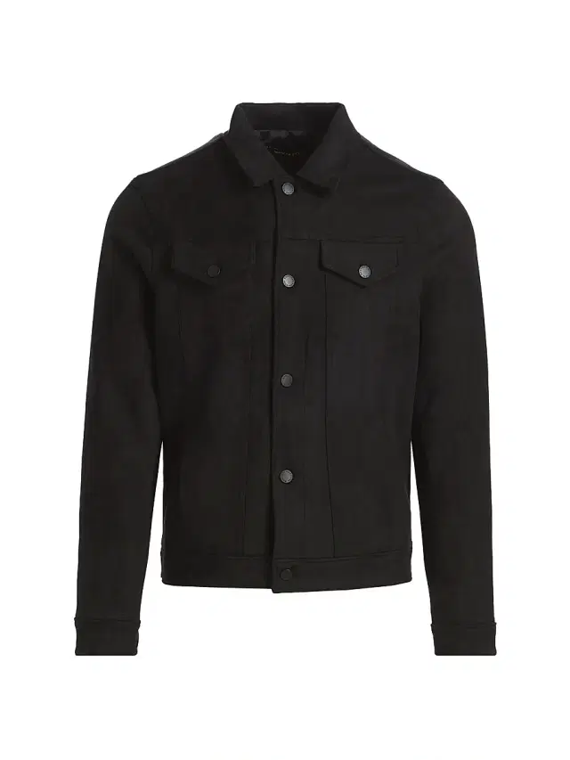 MONFRÈRE Men's O-Dean Shirt Jacket - Suede Noir