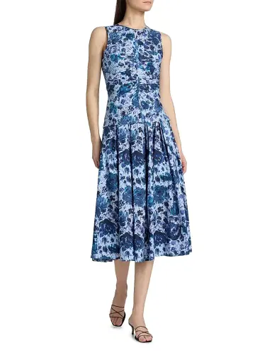 PRABAL GURUNG Women's Floral Cotton-Blend Ruched Top | Thumbnail 2 PRABAL GURUNG Women's Floral Cotton-Blend Ruched Top | Thumbnail 2