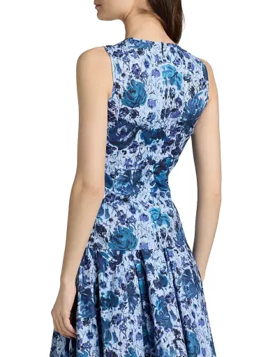 PRABAL GURUNG Women's Floral Cotton-Blend Ruched Top | Thumbnail 5 PRABAL GURUNG Women's Floral Cotton-Blend Ruched Top | Thumbnail 5