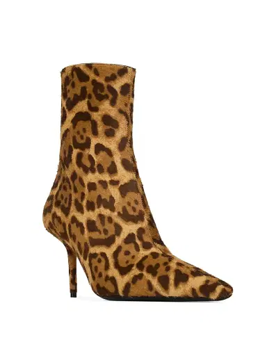 Saint Laurent Women's Ashley Booties in Pony Hair Leather - Leopard - Size 11 | Thumbnail 2 Saint Laurent Women's Ashley Booties in Pony Hair Leather - Leopard - Size 11 | Thumbnail 2