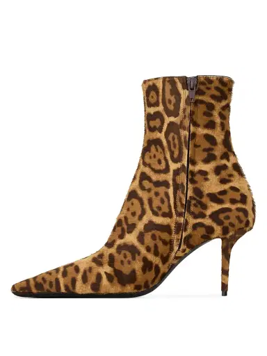 Saint Laurent Women's Ashley Booties in Pony Hair Leather - Leopard - Size 11 | Thumbnail 3 Saint Laurent Women's Ashley Booties in Pony Hair Leather - Leopard - Size 11 | Thumbnail 3