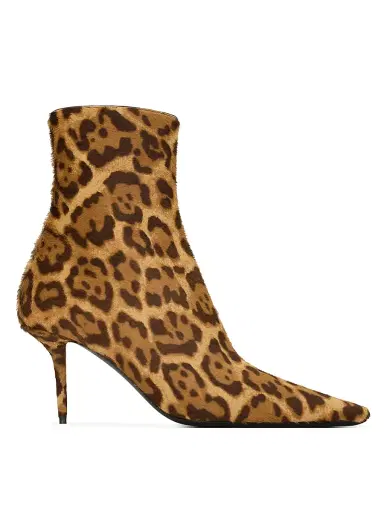 Saint Laurent Women's Ashley Booties in Pony Hair Leather - Leopard - Size 11 | Thumbnail 1 Saint Laurent Women's Ashley Booties in Pony Hair Leather - Leopard - Size 11 | Thumbnail 1