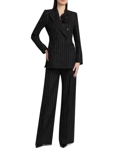 Dolce & Gabbana Women's Gessato Pinstripe Wool Double-Breasted Blazer | Thumbnail 2 Dolce & Gabbana Women's Gessato Pinstripe Wool Double-Breasted Blazer | Thumbnail 2