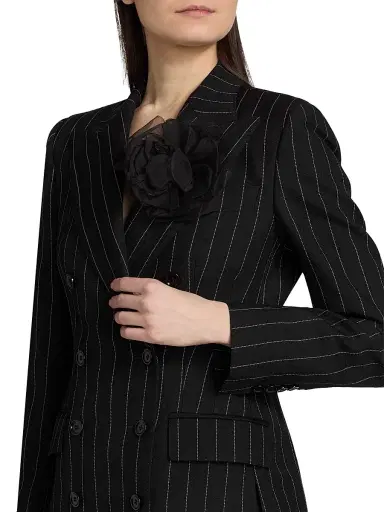 Dolce & Gabbana Women's Gessato Pinstripe Wool Double-Breasted Blazer | Thumbnail 6 Dolce & Gabbana Women's Gessato Pinstripe Wool Double-Breasted Blazer | Thumbnail 6