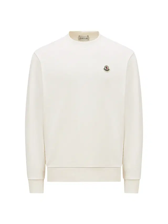 Moncler Men's Crewneck Sweatshirt in Cotton - White