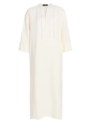 Fabiana Filippi Women's Embroidered Bib Linen-Blend Tunic Dress | Thumbnail 1