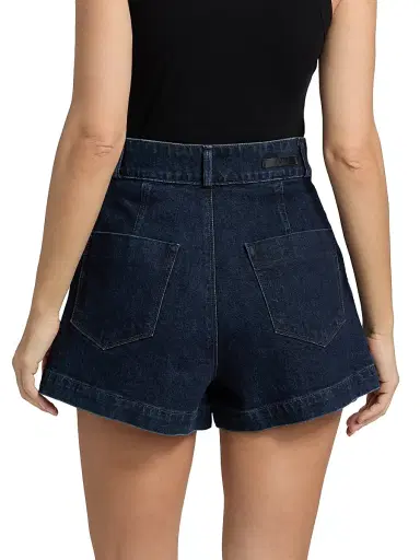 PAIGE Women's Camille Pleated Denim Shorts - Ballast - Size 32 | Thumbnail 5