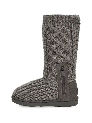 UGG Baby's, Little Girl's & Girl's Braided Knit Tall Boots - Grey - Size 10 (Toddler) | Thumbnail 4