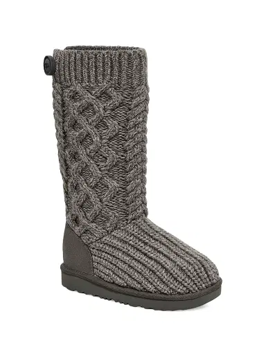 UGG Baby's, Little Girl's & Girl's Braided Knit Tall Boots - Grey - Size 10 (Toddler) | Thumbnail 1