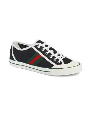 Gucci Men's Web Cotton Canvas Low-Top Sneakers - Black - Size 14 | Thumbnail 2 Gucci Men's Web Cotton Canvas Low-Top Sneakers - Black - Size 14 | Thumbnail 2
