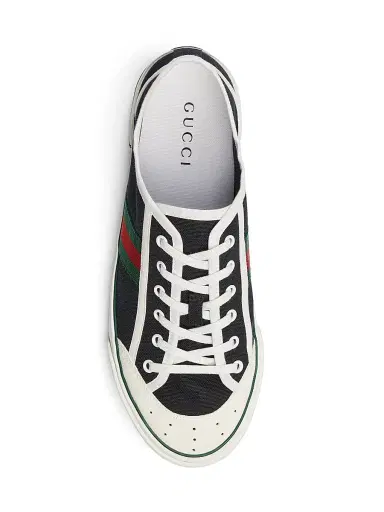 Gucci Men's Web Cotton Canvas Low-Top Sneakers - Black - Size 14 | Thumbnail 4 Gucci Men's Web Cotton Canvas Low-Top Sneakers - Black - Size 14 | Thumbnail 4