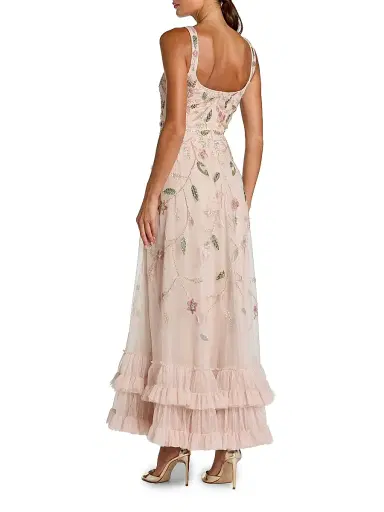Mac Duggal Women's Floral Embellished Scoopneck Maxi Dress - Porcelain - Size 14 | Thumbnail 2