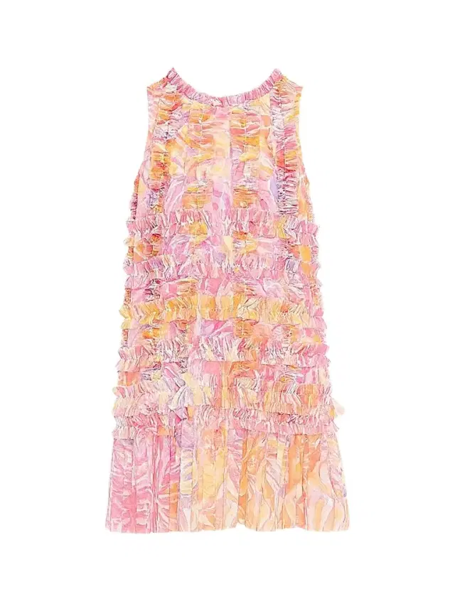Mac Duggal Little Girl's & Girl's Floral Mesh Sleeveless Dress