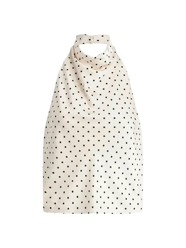 Joe's Jeans Women's The Ines Polka Dot Draped Halterneck Top - Ecru Polka Dot