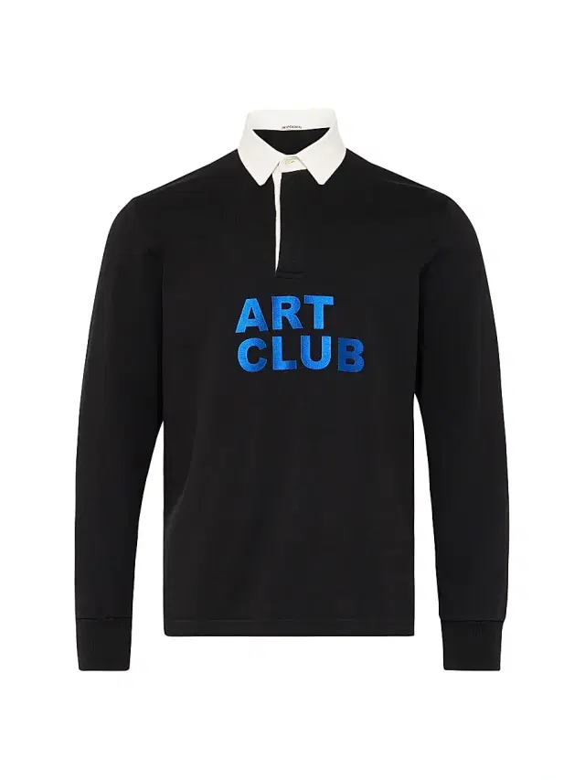 Men's Art Club Cotton Rugby Polo Shirt - Washed Black