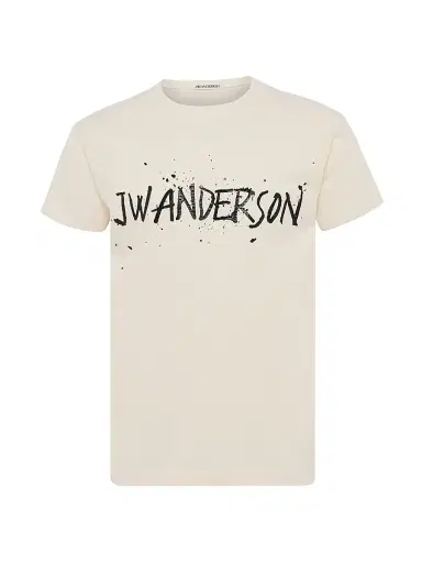 JW Anderson Men's Circular Splatter Logo T-Shirt - Ecru | Thumbnail 1