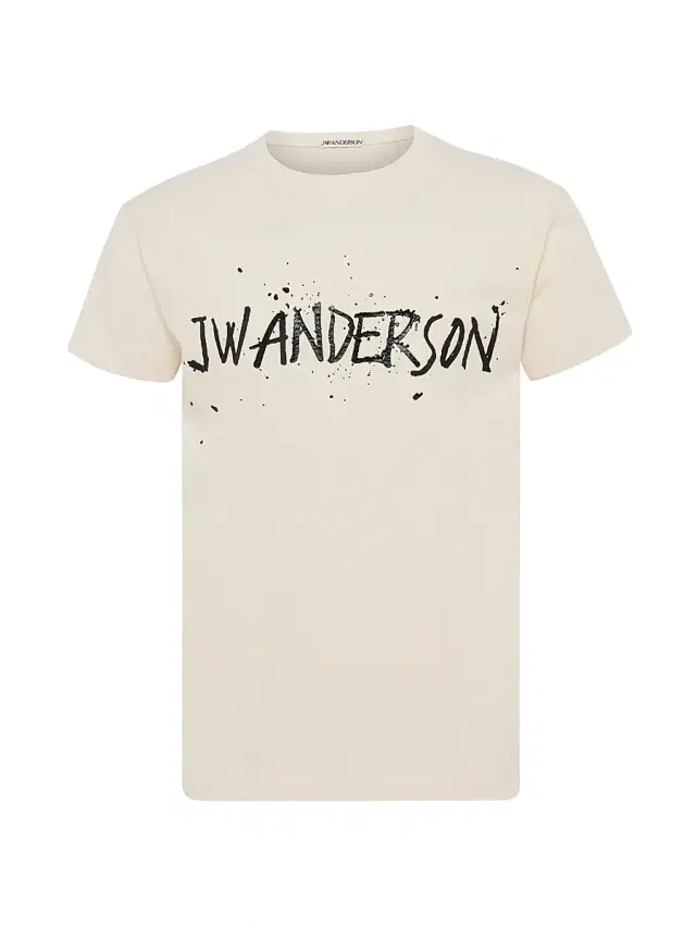 JW Anderson Men's Circular Splatter Logo T-Shirt - Ecru