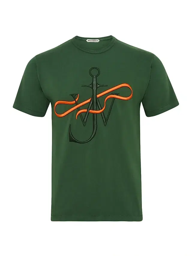Men's Embroidered Ribbon Anchor T-Shirt - Green