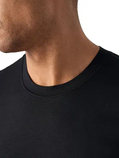 Eton Men's Silk-Cotton Knit T-Shirt - Black - Size XXL | Thumbnail 4