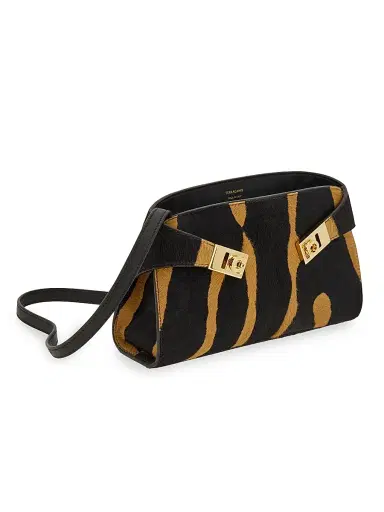Ferragamo Women's Hug Zebra-Stripe Gancini Calf Hair Crossbody Bag - Kamari Beigetesta Di Moro | Thumbnail 4