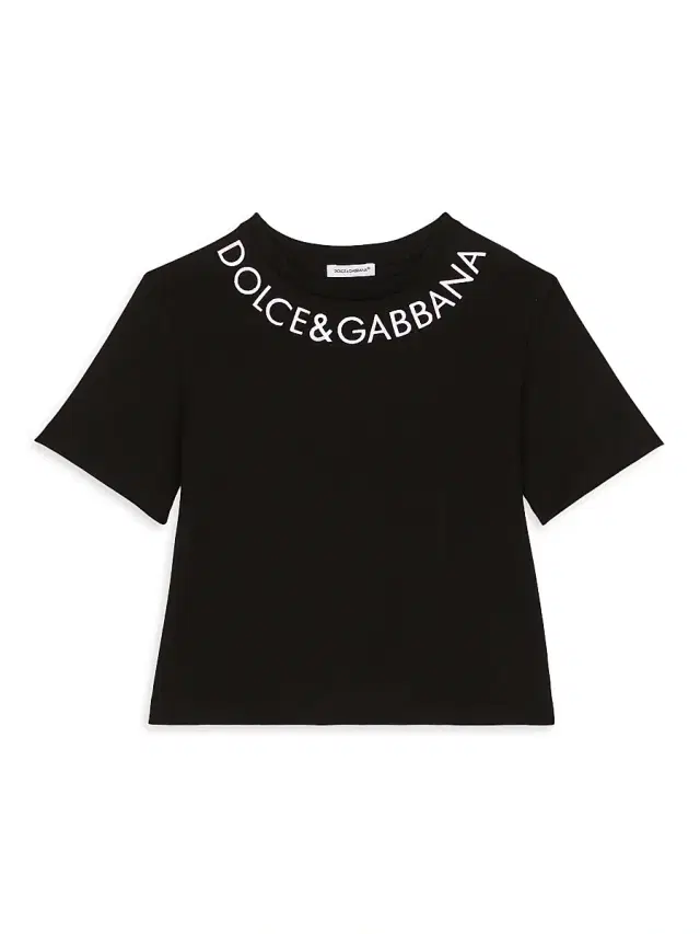Dolce & Gabbana Little Girl's & Girl's Logo Crop T-Shirt - Black