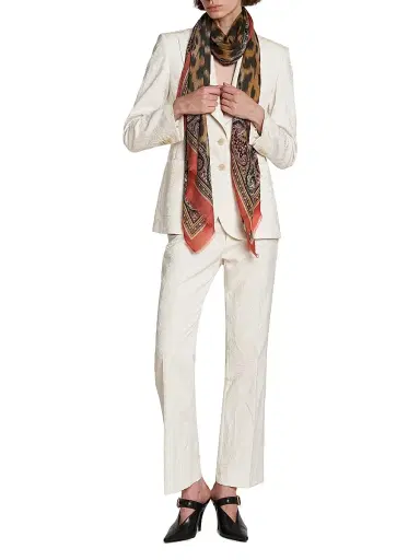 Etro Women's Orfeo Animal-Print Modal-Cashmere Scarf | Thumbnail 2