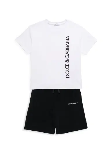 Dolce & Gabbana Little Boy's & Boy's Logo Crewneck T-Shirt - White | Thumbnail 2 Dolce & Gabbana Little Boy's & Boy's Logo Crewneck T-Shirt - White | Thumbnail 2
