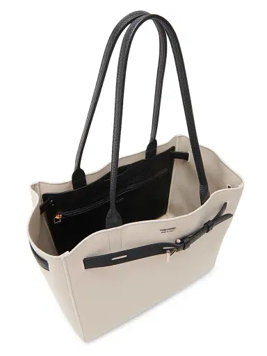 Tom Ford Women's Medium Audrey Leather-Trim Tote Bag - Ecru Black | Thumbnail 4